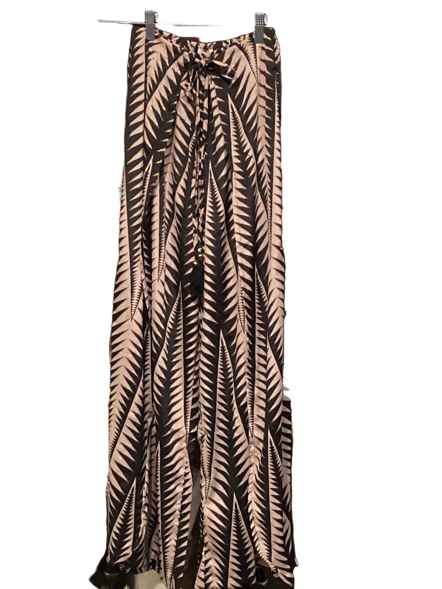 Paani Lov black taupe gold faux wrap pant with elastic waist