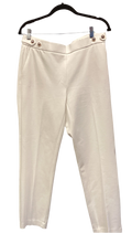 Haver & Blair white pant with gold button detail