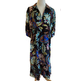 Umgee black printed collared midi dress