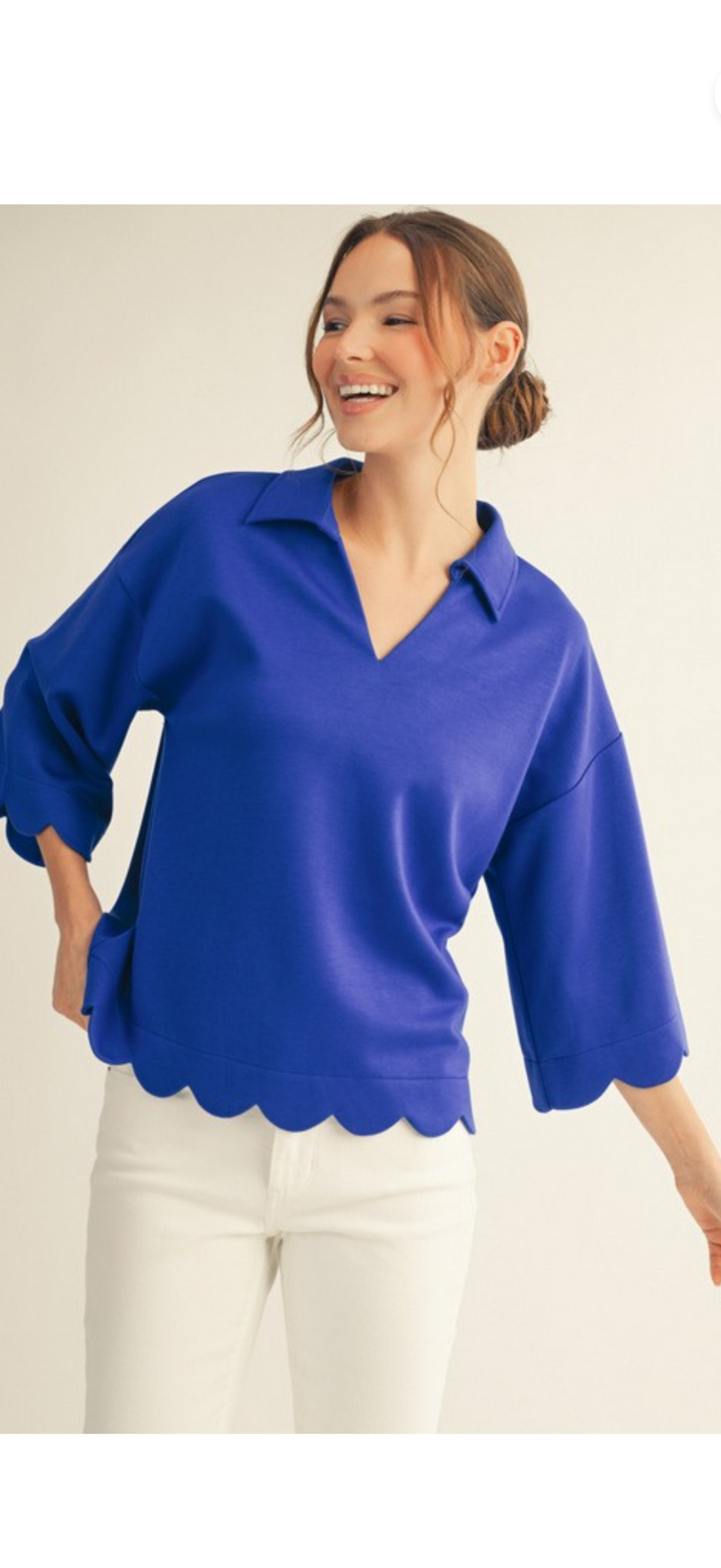 Jodifl royal scalloped trim top