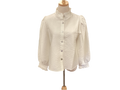 THML ivory ruffle neck button down top & long sleeve with ruffle