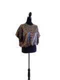 Jodifl black metallic animal crop top