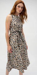 Joseph Ribkoff Beige/Black Animal Print Fit and Flare Dress