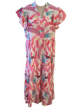 Sundayup multi color v neck ruffle skirt maxi