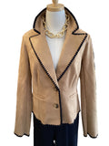 Joie camel suede jacket with black trim