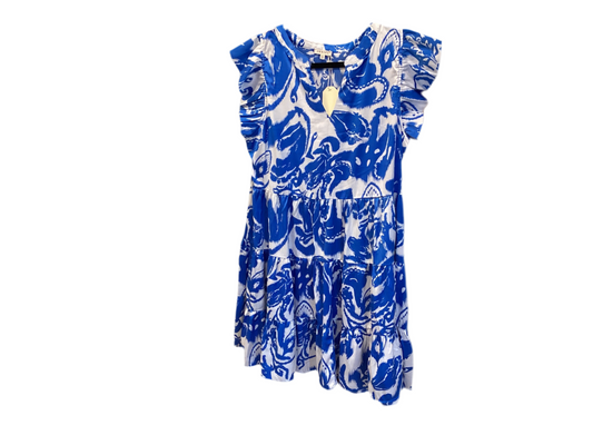 Jodifl blue white ruffle sleep tiered dress