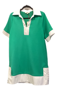 Entro short sleeve green dress with white trim