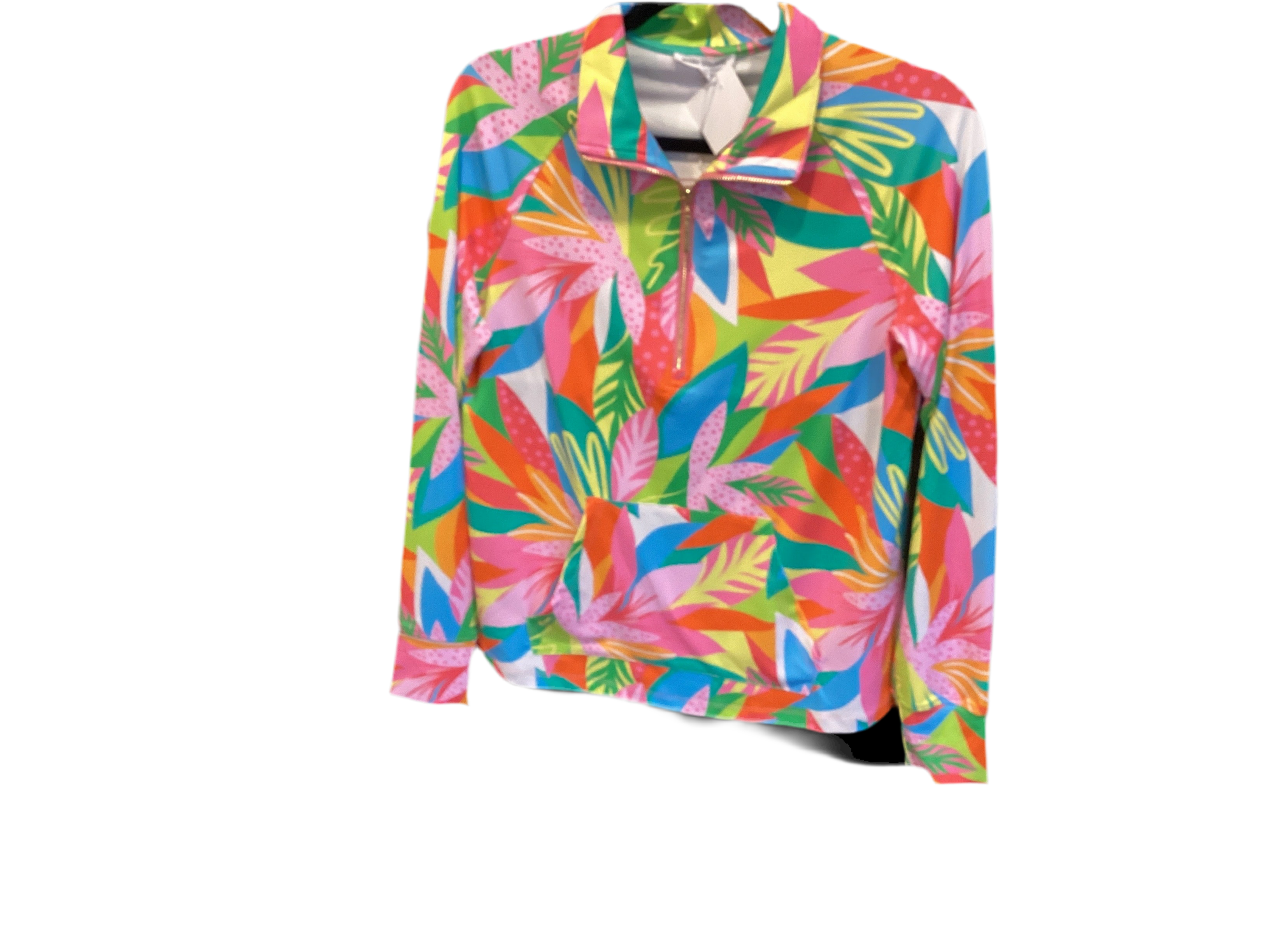 Mary Square multi color tropical print long sleeve top
