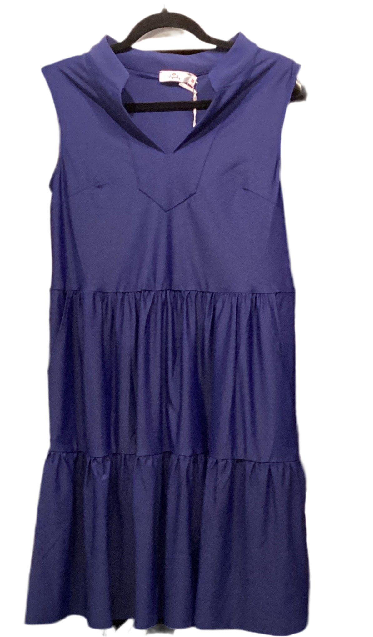 Aryeh navy sleeveless tiered dress