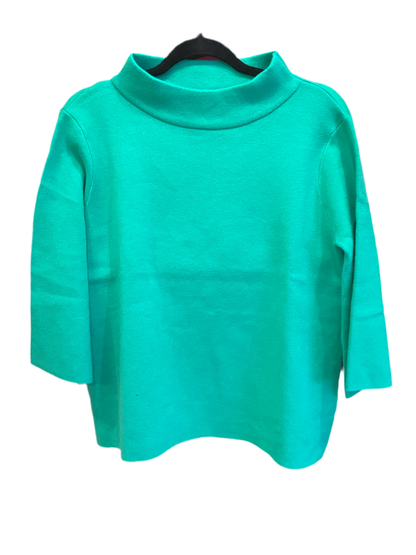 Green mock pull over sweater with Bell sleeves