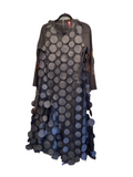 Mesh sleeve ruffle dress