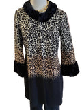 Joseph Ribkoff cheetah jacket with faux fur trim