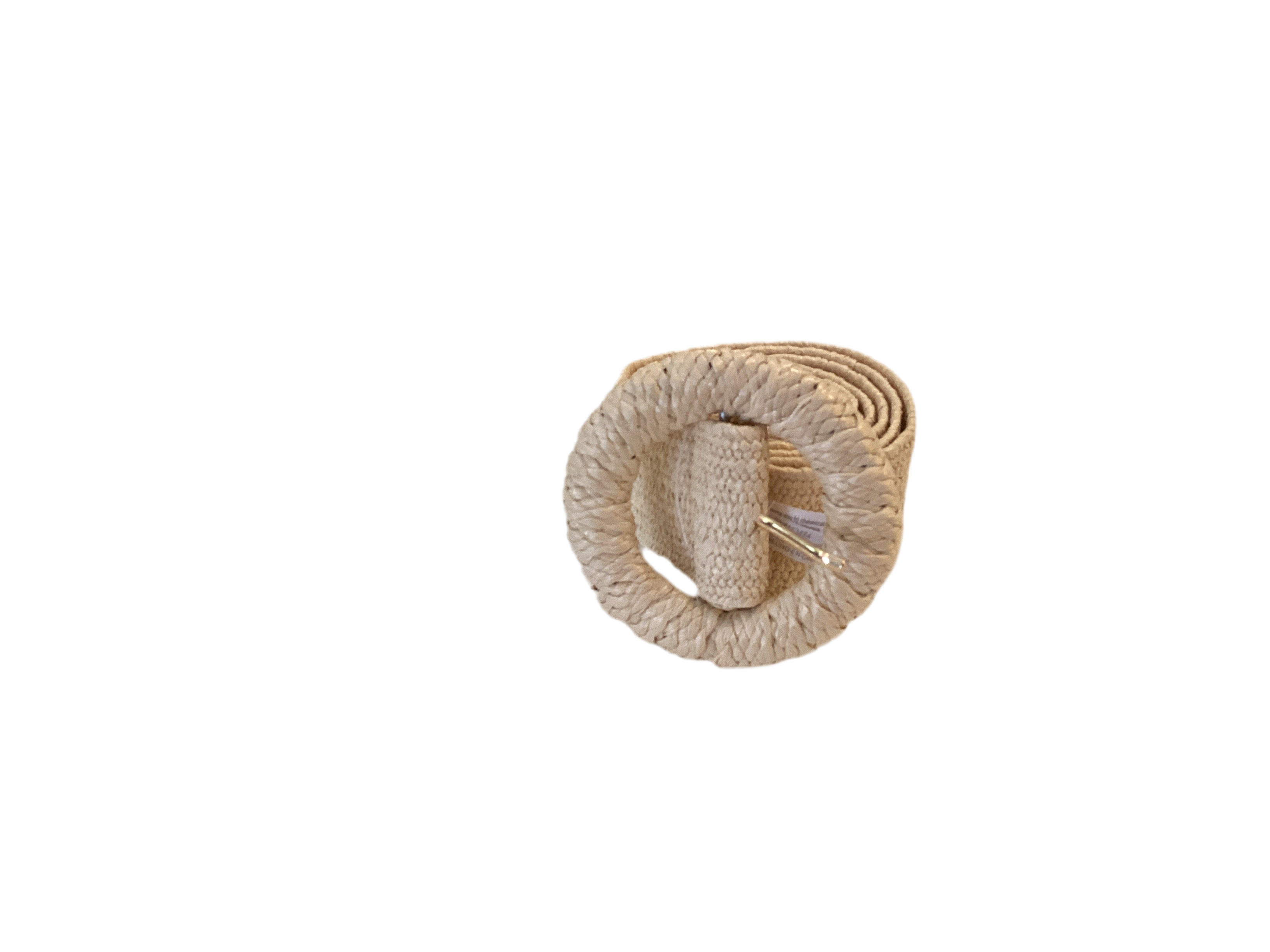 Beige woven wide belt