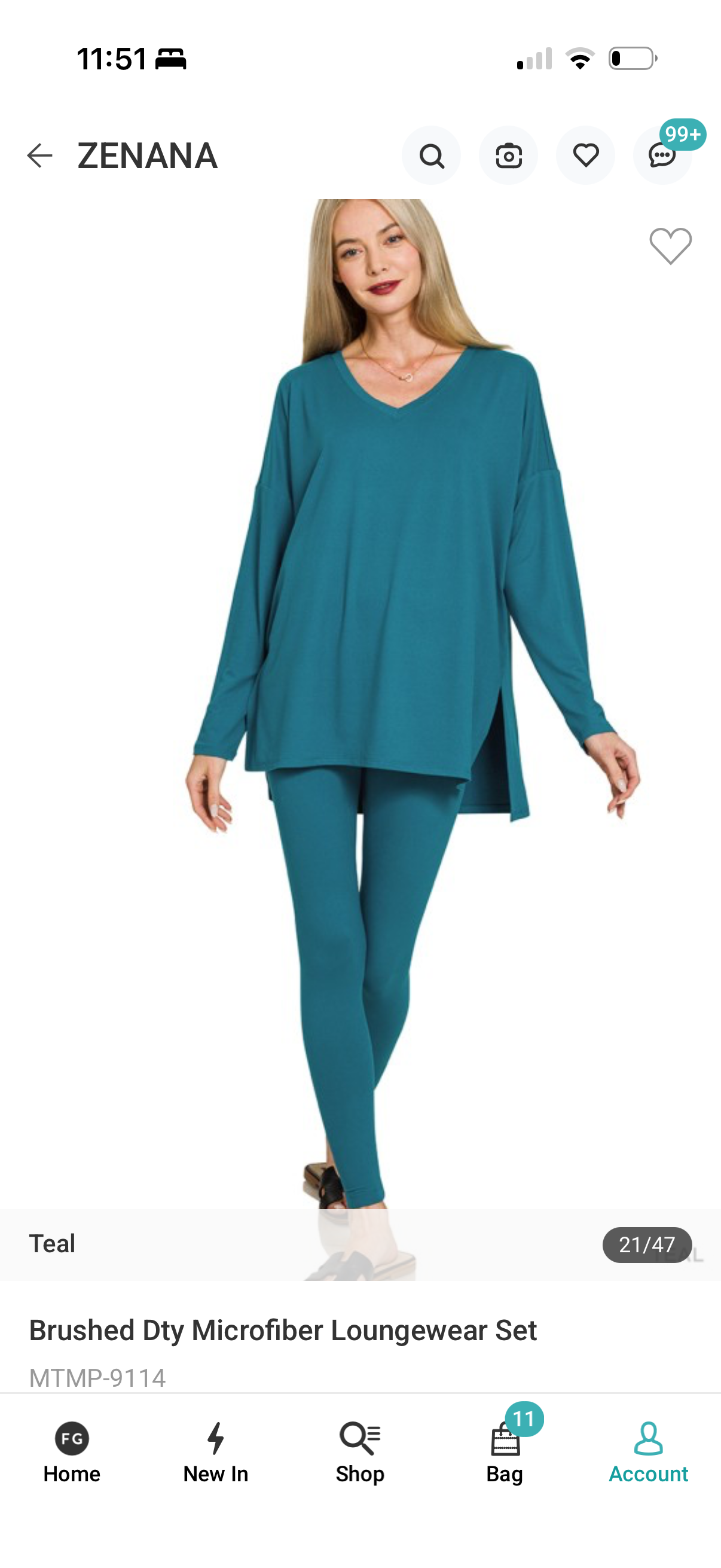 Zenana teal lounge set