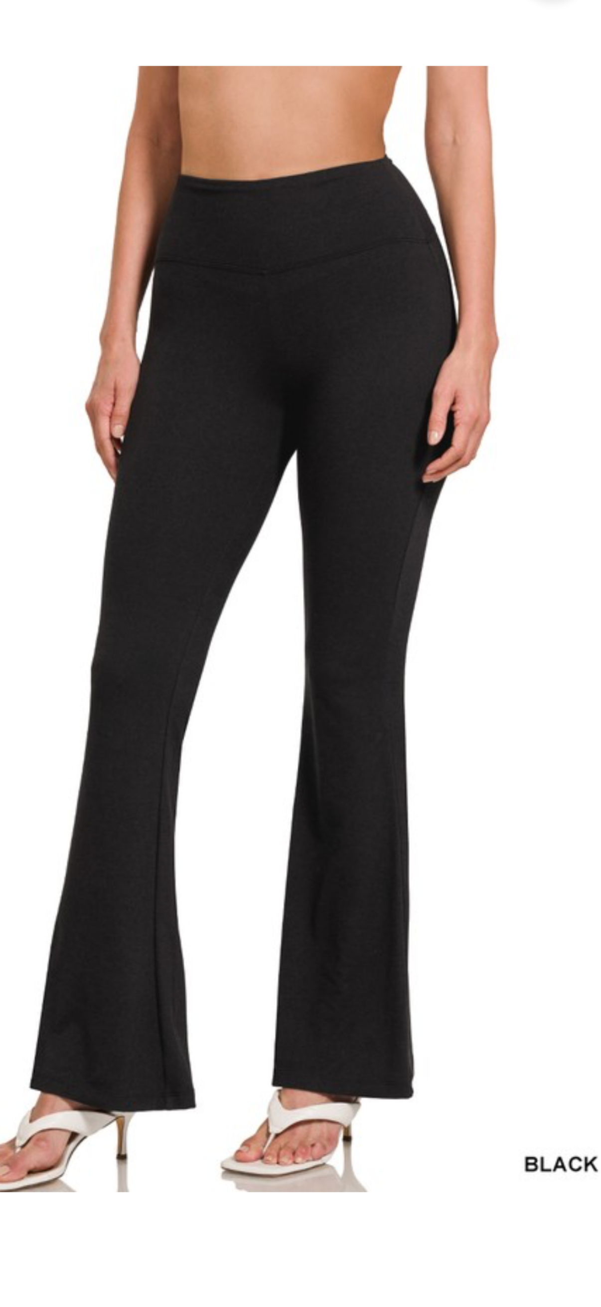 Zenana black wide leg cotton yoga pants