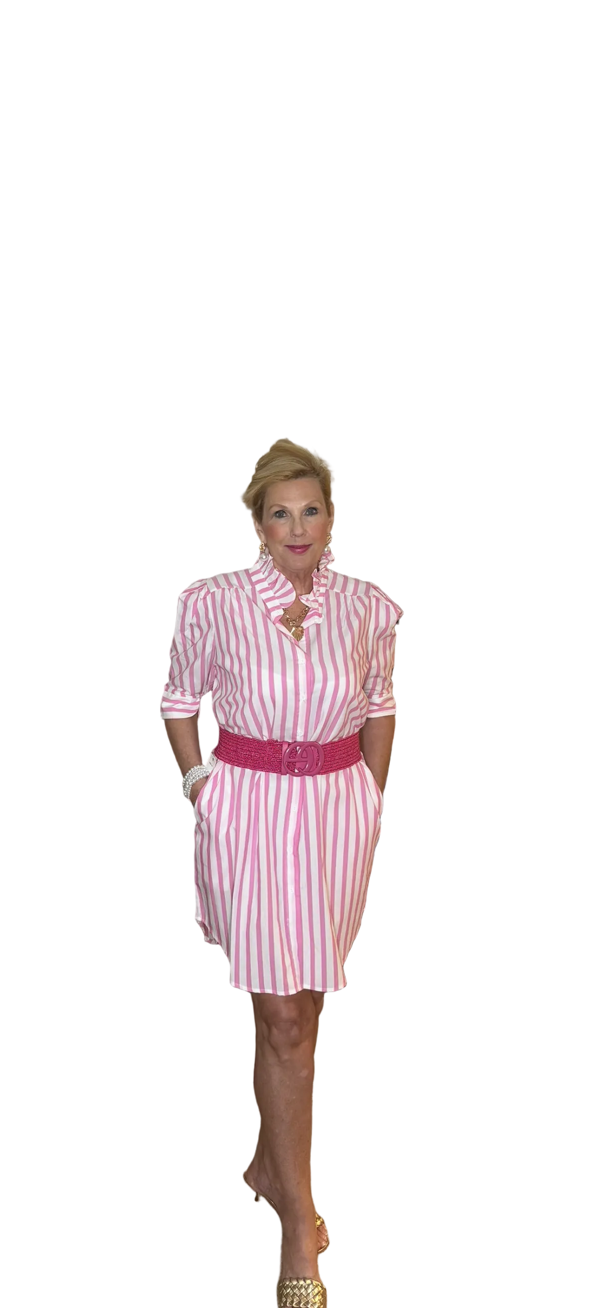 Picadilly pink crochet button front jacket