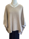 Gigio taupe boat neck poncho style sweater