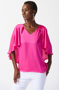 Joseph Ribkoff V-neck Flutter Sleeve Blouse