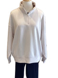 Zenana beige 1/4 zip long sleeve sweatshirt