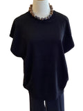 Black light weight round neck sweater vest