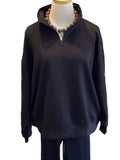 Zenana black 1/4 zip long sleeve sweatshirt